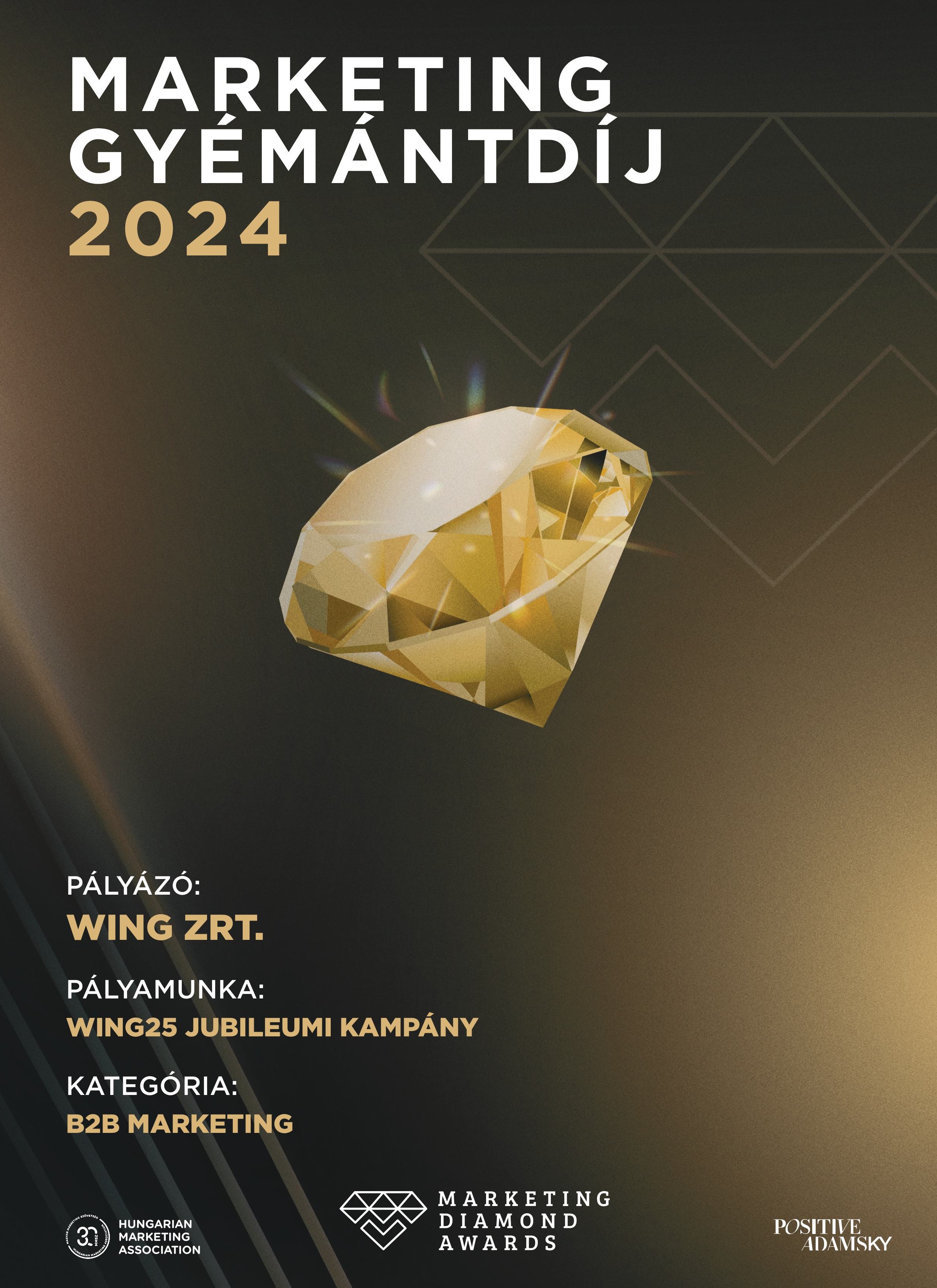 Marketing Diamond Awards díjat nyert a WING