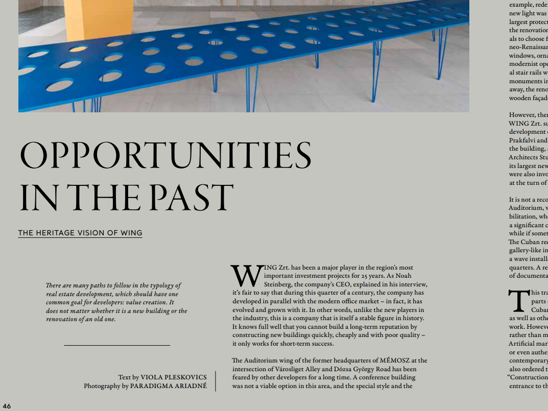 Opportunities in the past - The heritage vision of WING